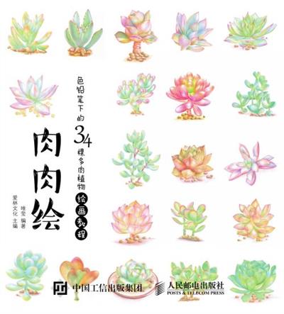 肉肉绘：色铅笔下的34棵多肉植物绘画教程