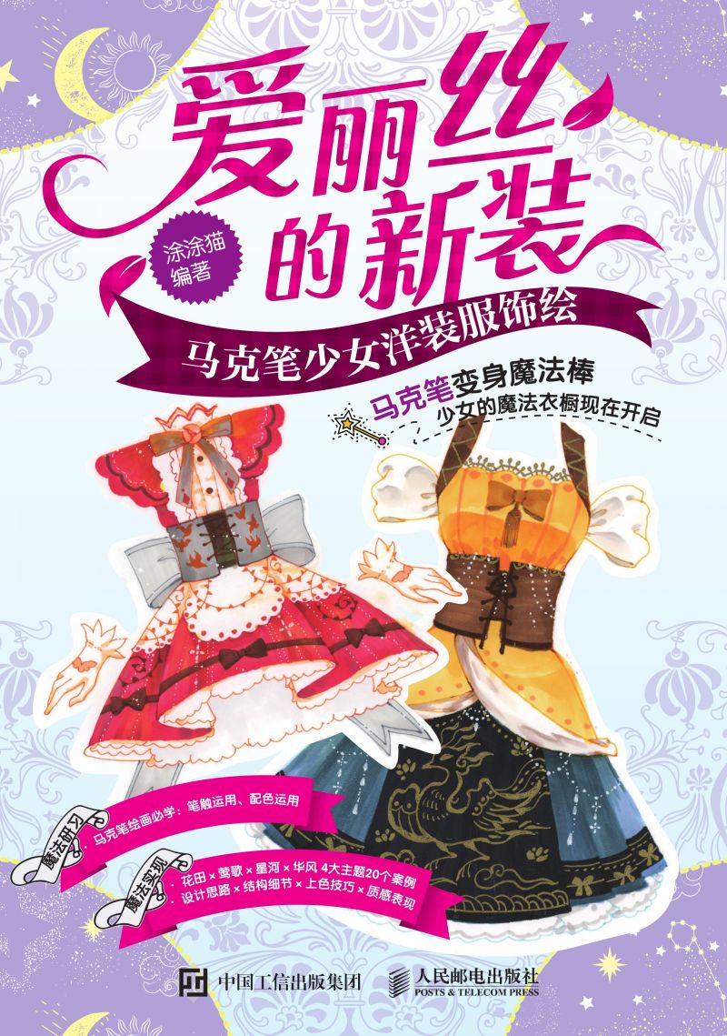 爱丽丝的新装 马克笔少女洋装服饰绘
