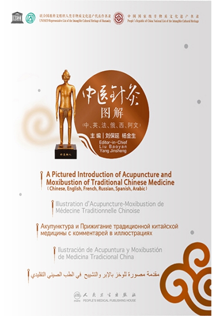 中医针灸图解（中英法俄西阿文）