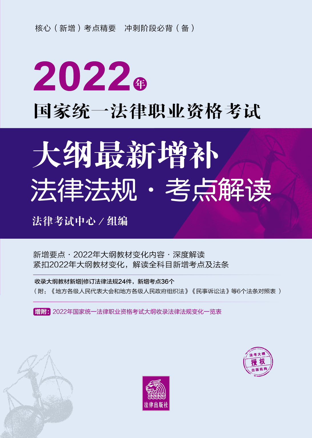 2022年国家统一法律职业资格考试大纲最新增补法律法规·考点解读